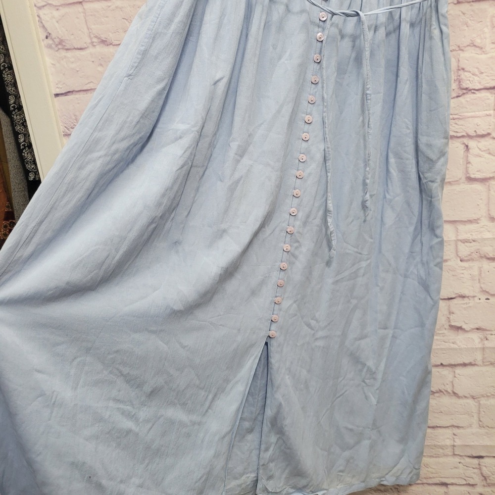 VTG Together Boho Embroidered Maxi Dress Sz 10 Blue Cottagecore Fairy Whimsical‎ - Picture 5 of 10